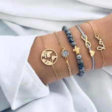 Load image into Gallery viewer, DIEZI Bohemian  Turtle Charm Bracelets Bangles For Women Fashion Gold Color Strand Bracelets Sets Jewelry Party Gifts
