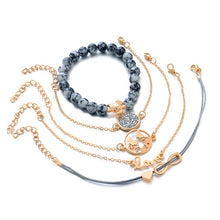 Load image into Gallery viewer, DIEZI Bohemian  Turtle Charm Bracelets Bangles For Women Fashion Gold Color Strand Bracelets Sets Jewelry Party Gifts