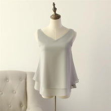 Load image into Gallery viewer, 2019 Fashion Brand Women&#39;s blouse Summer sleeveless Chiffon shirt Solid  V-neck Casual blouse Plus Size 5XL Loose Female Top