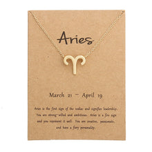Load image into Gallery viewer, 12 Constellation Pendant Necklace Zodiac Sign Necklace Birthday Gifts Message Card for Women Girl