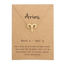 Load image into Gallery viewer, 12 Constellation Pendant Necklace Zodiac Sign Necklace Birthday Gifts Message Card for Women Girl