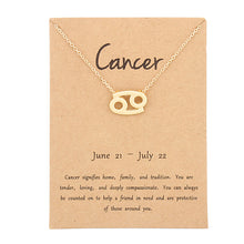 Load image into Gallery viewer, 12 Constellation Pendant Necklace Zodiac Sign Necklace Birthday Gifts Message Card for Women Girl