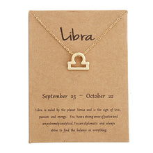 Load image into Gallery viewer, 12 Constellation Pendant Necklace Zodiac Sign Necklace Birthday Gifts Message Card for Women Girl