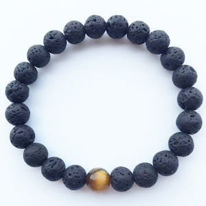 Black Lava Rock 8mm Beads 7 Chakra Healing Balance Bracelet for Men Women Reiki Prayer Stone Yoga Chakra Bracelet Drop Shipping