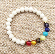 Load image into Gallery viewer, Black Lava Rock 8mm Beads 7 Chakra Healing Balance Bracelet for Men Women Reiki Prayer Stone Yoga Chakra Bracelet Drop Shipping