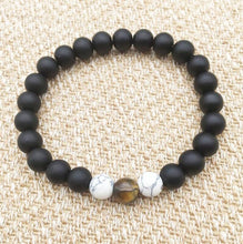 Load image into Gallery viewer, Black Lava Rock 8mm Beads 7 Chakra Healing Balance Bracelet for Men Women Reiki Prayer Stone Yoga Chakra Bracelet Drop Shipping