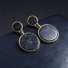 Load image into Gallery viewer, 2018 New Fashion Stud Earrings Black White Stone Geometric Earrings Round Triangle Design Punk Ear Jewelry Brincos
