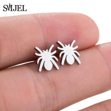 Load image into Gallery viewer, SMJEL Stainless Steel Mickey Stud Earrings for Women Girls Minimalist Fox Cat Hedgehog Earings Jewelry Animal Accessories Gifts