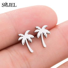 Load image into Gallery viewer, SMJEL Stainless Steel Mickey Stud Earrings for Women Girls Minimalist Fox Cat Hedgehog Earings Jewelry Animal Accessories Gifts