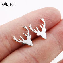 Load image into Gallery viewer, SMJEL Stainless Steel Mickey Stud Earrings for Women Girls Minimalist Fox Cat Hedgehog Earings Jewelry Animal Accessories Gifts