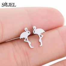 Load image into Gallery viewer, SMJEL Stainless Steel Mickey Stud Earrings for Women Girls Minimalist Fox Cat Hedgehog Earings Jewelry Animal Accessories Gifts