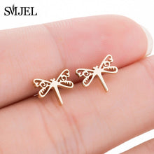 Load image into Gallery viewer, SMJEL Stainless Steel Mickey Stud Earrings for Women Girls Minimalist Fox Cat Hedgehog Earings Jewelry Animal Accessories Gifts