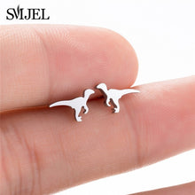 Load image into Gallery viewer, SMJEL Stainless Steel Mickey Stud Earrings for Women Girls Minimalist Fox Cat Hedgehog Earings Jewelry Animal Accessories Gifts
