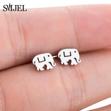 Load image into Gallery viewer, SMJEL Stainless Steel Mickey Stud Earrings for Women Girls Minimalist Fox Cat Hedgehog Earings Jewelry Animal Accessories Gifts