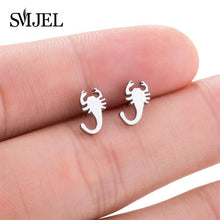 Load image into Gallery viewer, SMJEL Stainless Steel Mickey Stud Earrings for Women Girls Minimalist Fox Cat Hedgehog Earings Jewelry Animal Accessories Gifts
