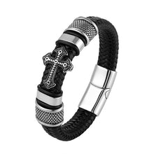 Load image into Gallery viewer, LKO Classical Multi-layer Handmade Leather Chain Weaved Man Bracelets Fashion New Magnet Clasp 316L Stainless Steel Wristband