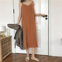 Load image into Gallery viewer, Sexy Women Maxi Dress Loose Sleeveless Dresses V-neck Sling Long Black Party Dress