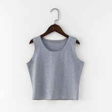 Load image into Gallery viewer, 7 Color Fashion Round Neck T Shirt Women Summer Sexy Sleeveless High Waist Crop Top Cotton Bottom Tops T Shirt female Streetwear