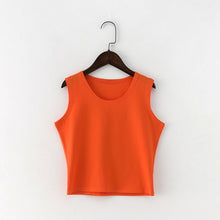 Load image into Gallery viewer, 7 Color Fashion Round Neck T Shirt Women Summer Sexy Sleeveless High Waist Crop Top Cotton Bottom Tops T Shirt female Streetwear
