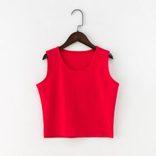 Load image into Gallery viewer, 7 Color Fashion Round Neck T Shirt Women Summer Sexy Sleeveless High Waist Crop Top Cotton Bottom Tops T Shirt female Streetwear