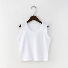 Load image into Gallery viewer, 7 Color Fashion Round Neck T Shirt Women Summer Sexy Sleeveless High Waist Crop Top Cotton Bottom Tops T Shirt female Streetwear