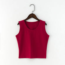 Load image into Gallery viewer, 7 Color Fashion Round Neck T Shirt Women Summer Sexy Sleeveless High Waist Crop Top Cotton Bottom Tops T Shirt female Streetwear