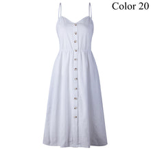 Load image into Gallery viewer, Elegant Button Women Dress Polka Dots Red Cotton Midi Dress 2019 Summer Casual Female Plus Size Lady Beach vestidos FICUSRONG