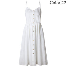 Load image into Gallery viewer, Elegant Button Women Dress Polka Dots Red Cotton Midi Dress 2019 Summer Casual Female Plus Size Lady Beach vestidos FICUSRONG
