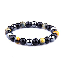 Load image into Gallery viewer, Natural Black Obsidian Hematite Tiger Eye Beads Bracelets Men for Magnetic Health Protection Women Jewelry Pulsera Hombre