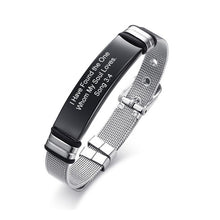 Load image into Gallery viewer, Custom Cross Men&#39;s Stainless Steel Bracelet With My Father Christian Lord&#39;s Prayer Engraved Adjustable Bangle Dropshipping