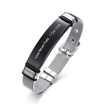 Load image into Gallery viewer, Custom Cross Men&#39;s Stainless Steel Bracelet With My Father Christian Lord&#39;s Prayer Engraved Adjustable Bangle Dropshipping
