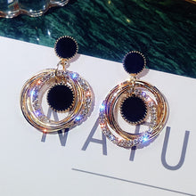 Load image into Gallery viewer, New fashion Earrings for Women Elegant Flower Crystal Earrings Round Gold Earrings wedding party Earrings Female