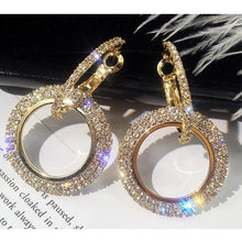Load image into Gallery viewer, New fashion Earrings for Women Elegant Flower Crystal Earrings Round Gold Earrings wedding party Earrings Female