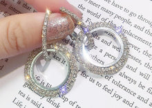 Load image into Gallery viewer, New fashion Earrings for Women Elegant Flower Crystal Earrings Round Gold Earrings wedding party Earrings Female
