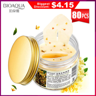 BIOAQUA Gold Osmanthus Eye Patches Mask Collagen Gel  Protein Sleep Patche Remover Dark Circles Eye Bag Eye care 80Pcs/ Bottle